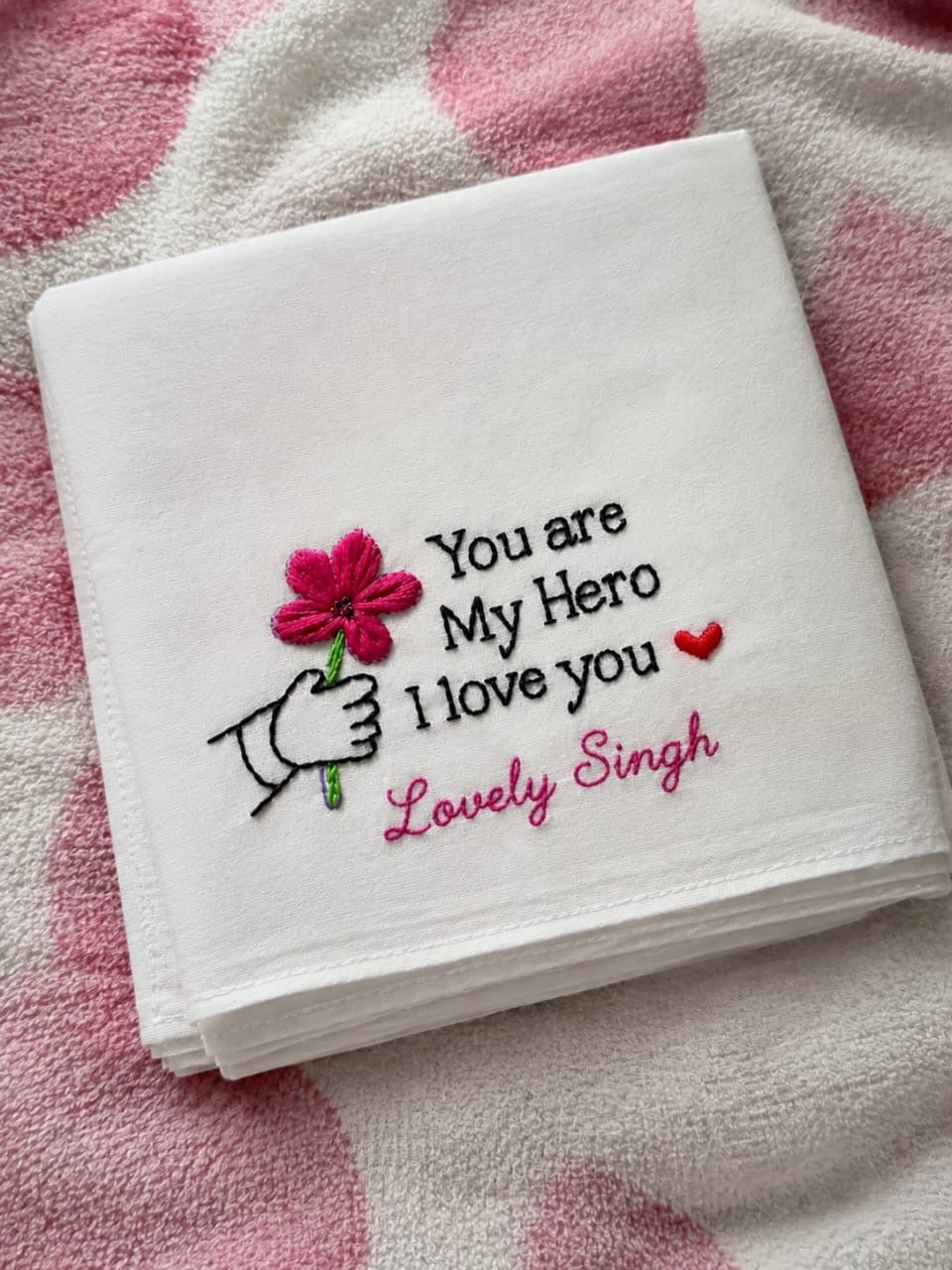 You Are My Hero Lovely Singh Handkerchief