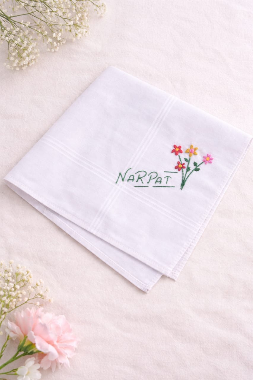 Narpat Floral Embroidered Handkerchief