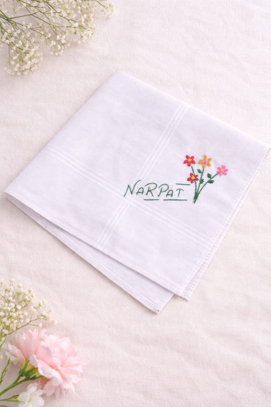 Narpat Floral Embroidered Handkerchief